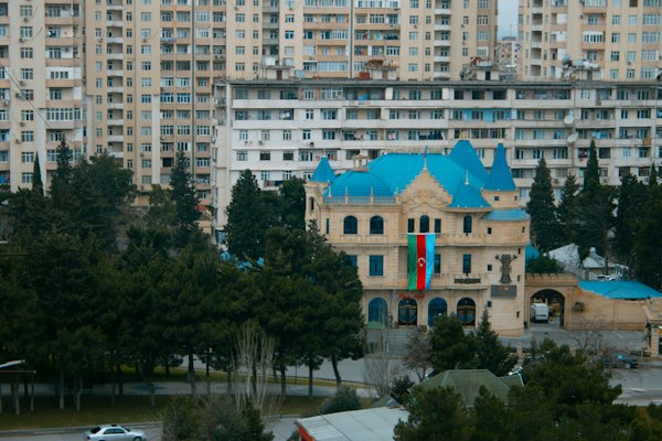 White and brown concrete building — Lahij, Azerbaijan