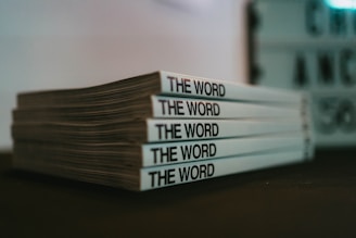 white and black labeled book