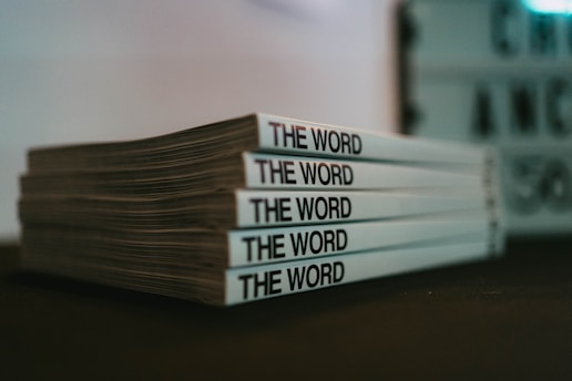 white and black labeled book