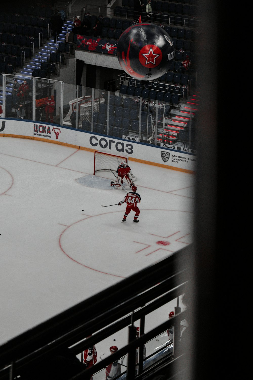 ice hockey players on ice hockey field