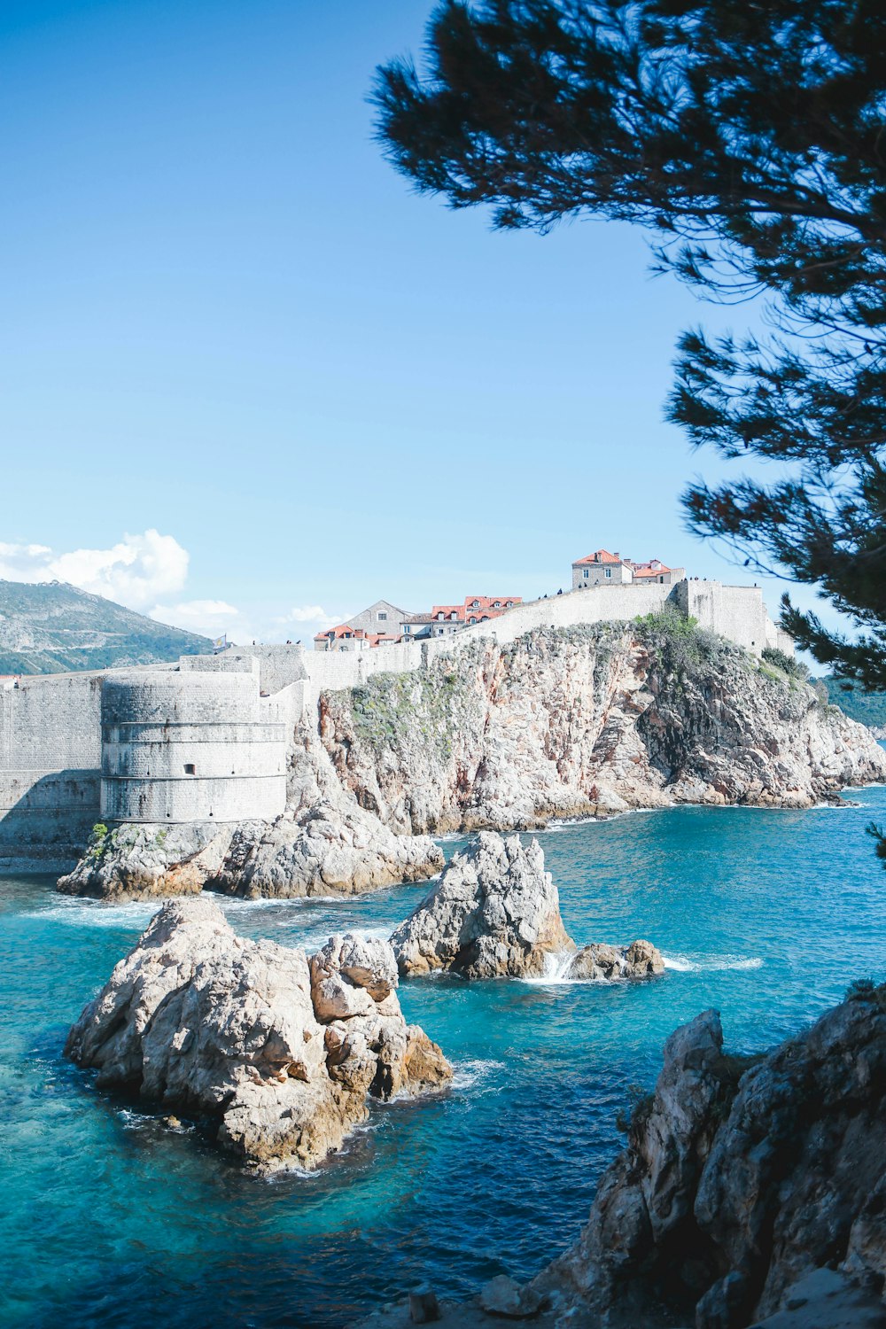 Stone walls above the Adriatic near the old town