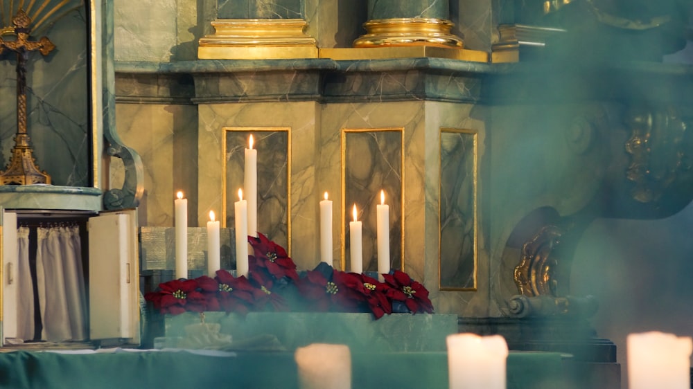 candles on table with candles