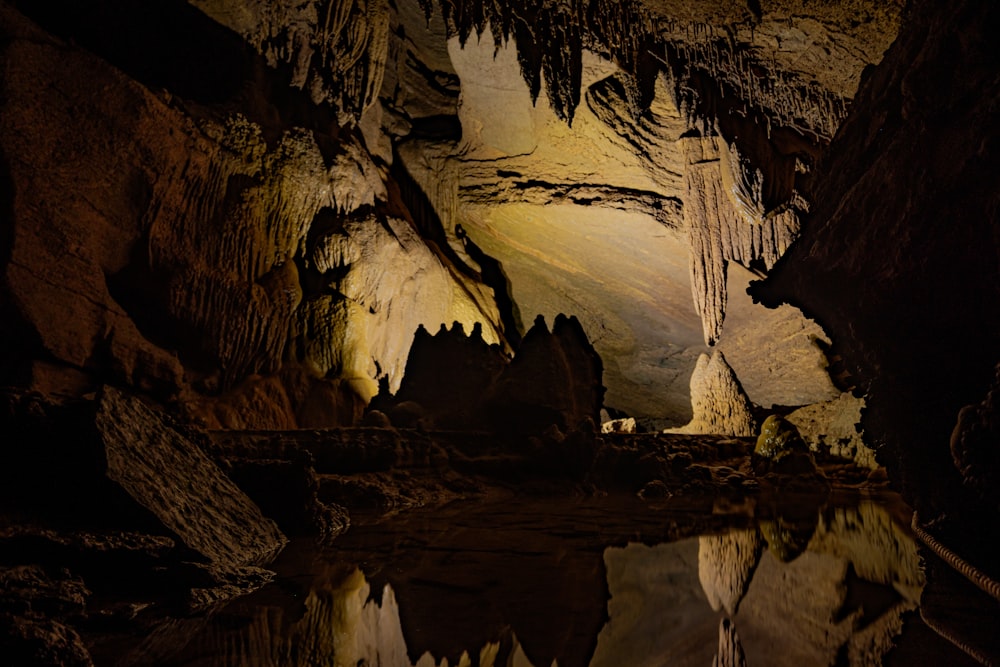 brown and black rock formation