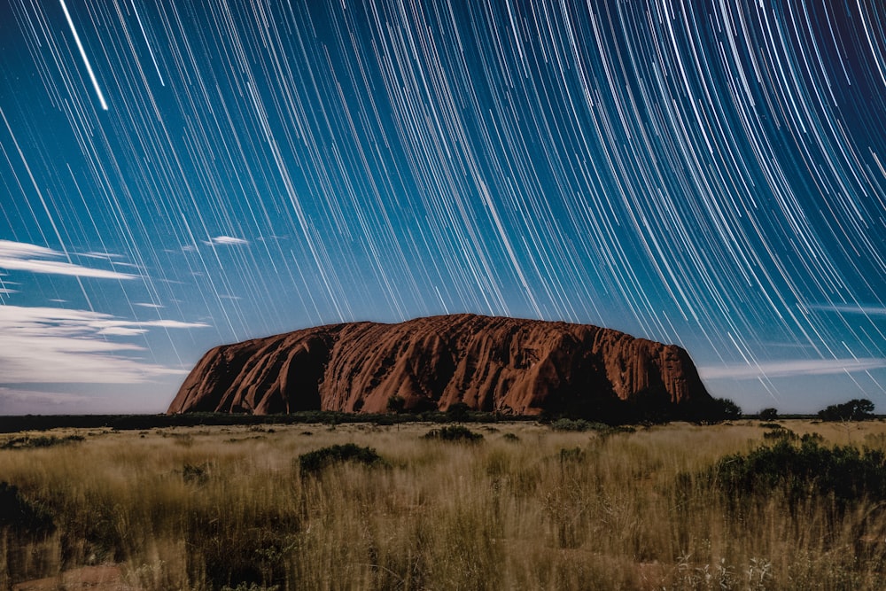 time lapse photography of stars in sky