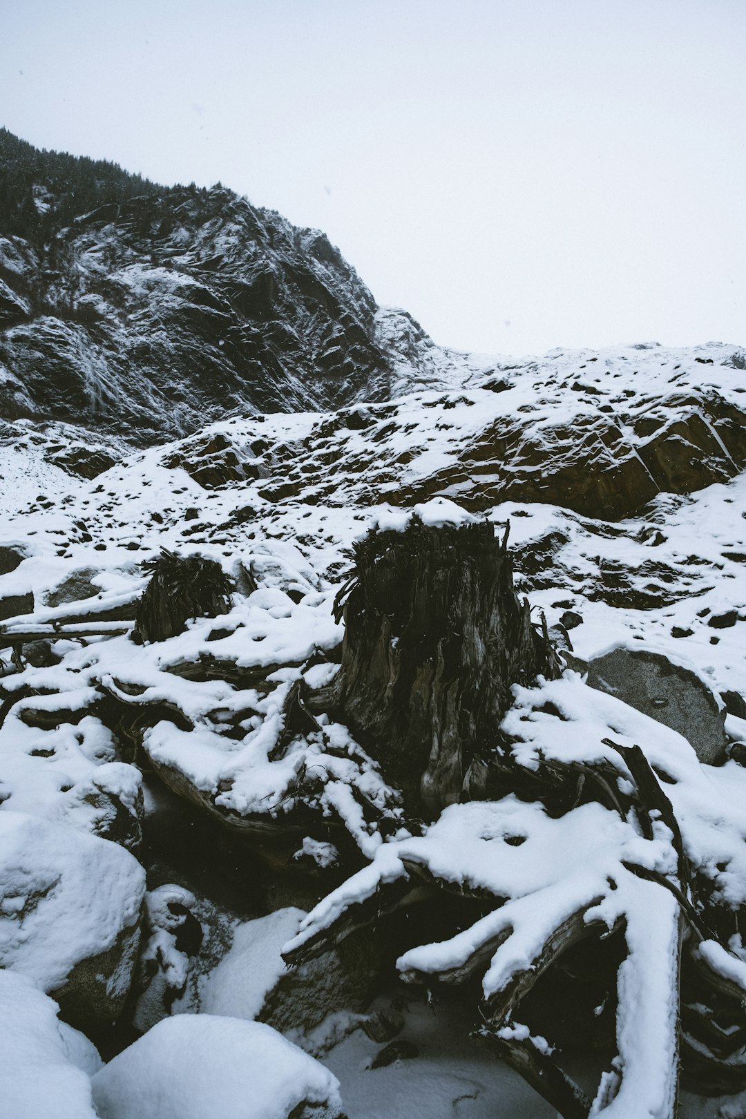 snow covered mountain during daytime