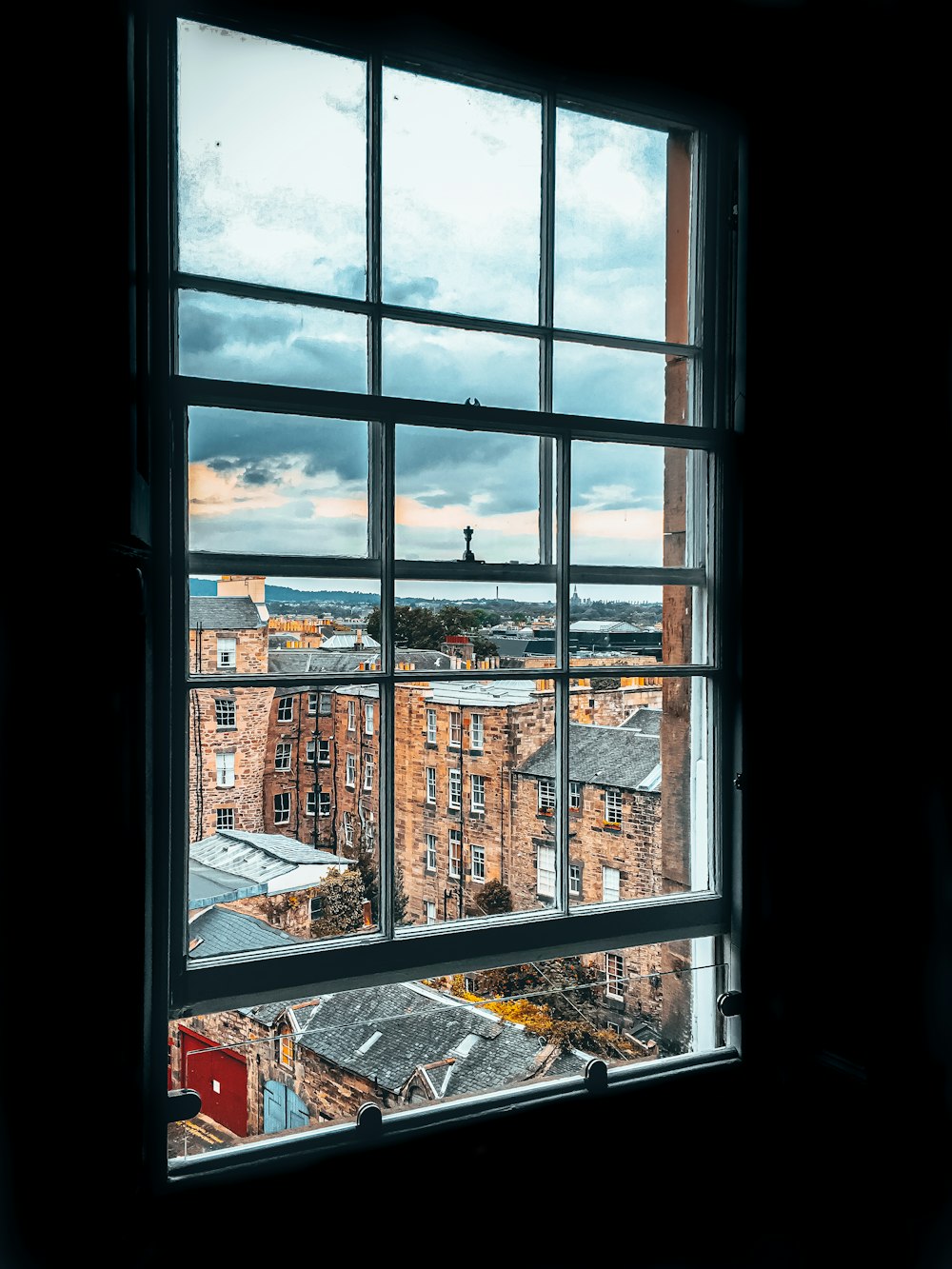 white wooden framed glass window