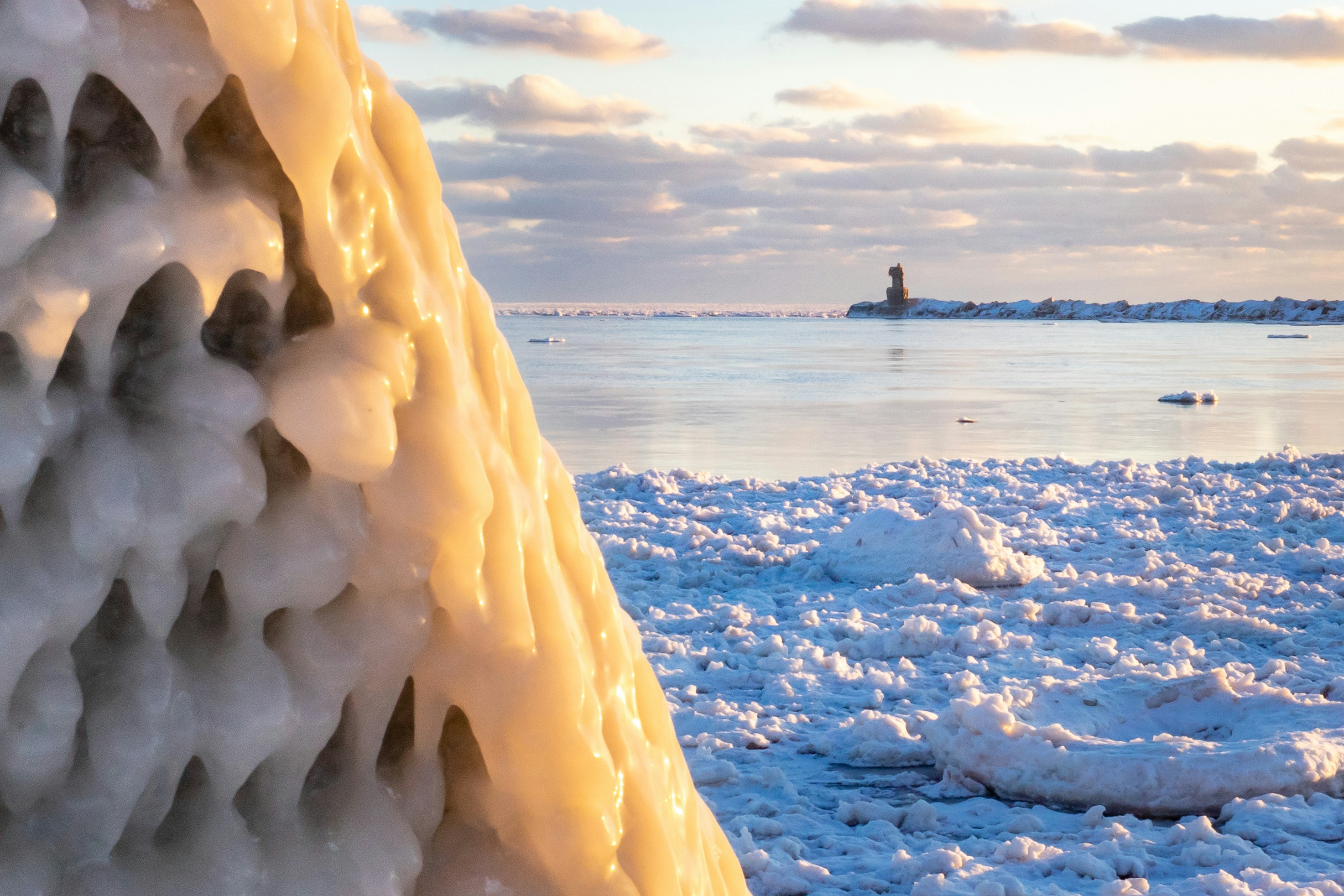 White ice formation near body of water during daytime photo – Free ...