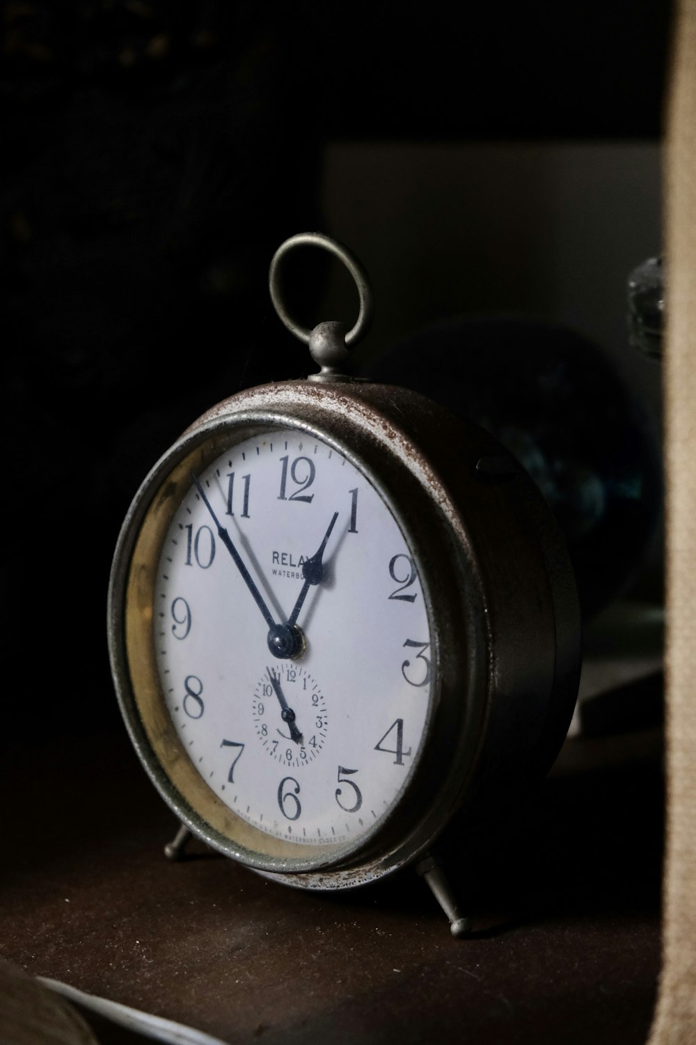 black and white alarm clock