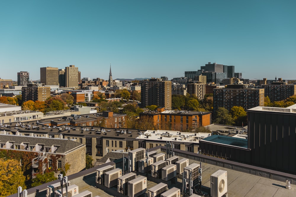 a view of a city from the top of a building