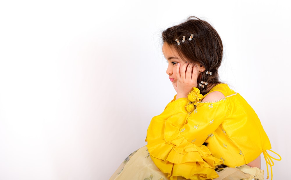 woman in yellow dress shirt