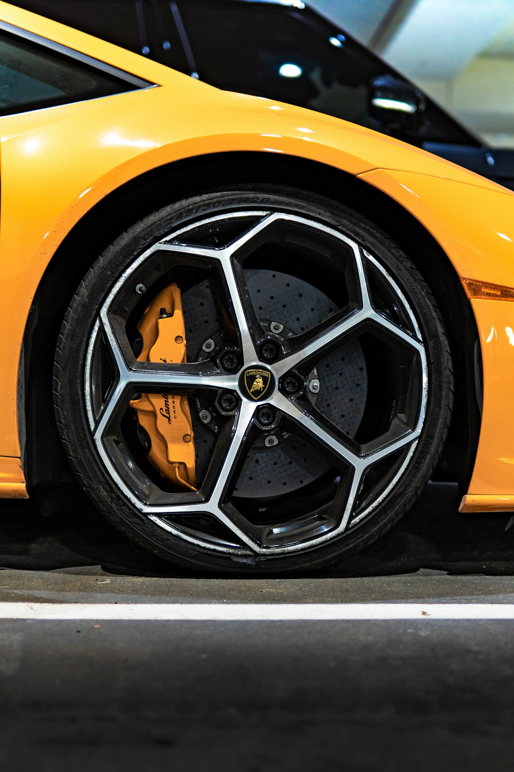 yellow and black car wheel