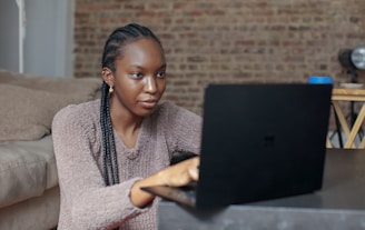 person using black Surface device