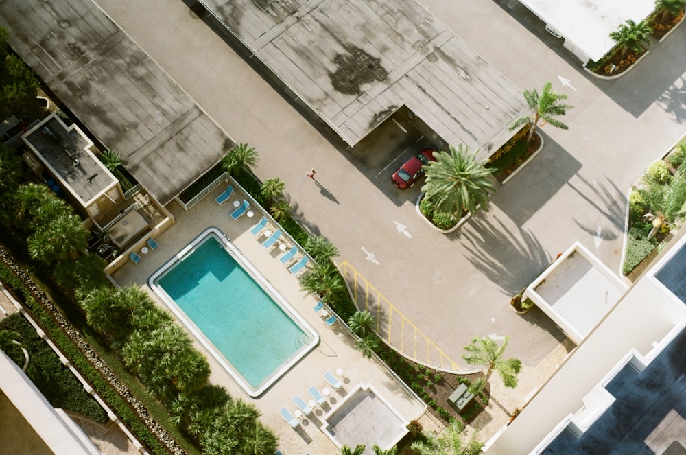 aerial view of swimming pool