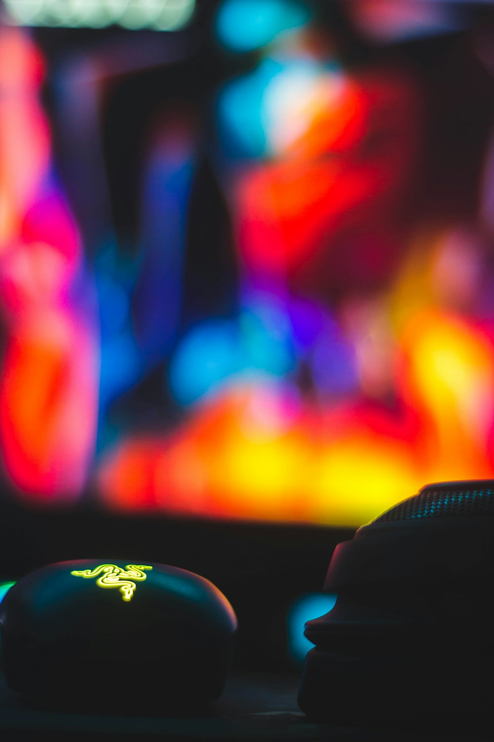 a close up of a computer mouse and a keyboard