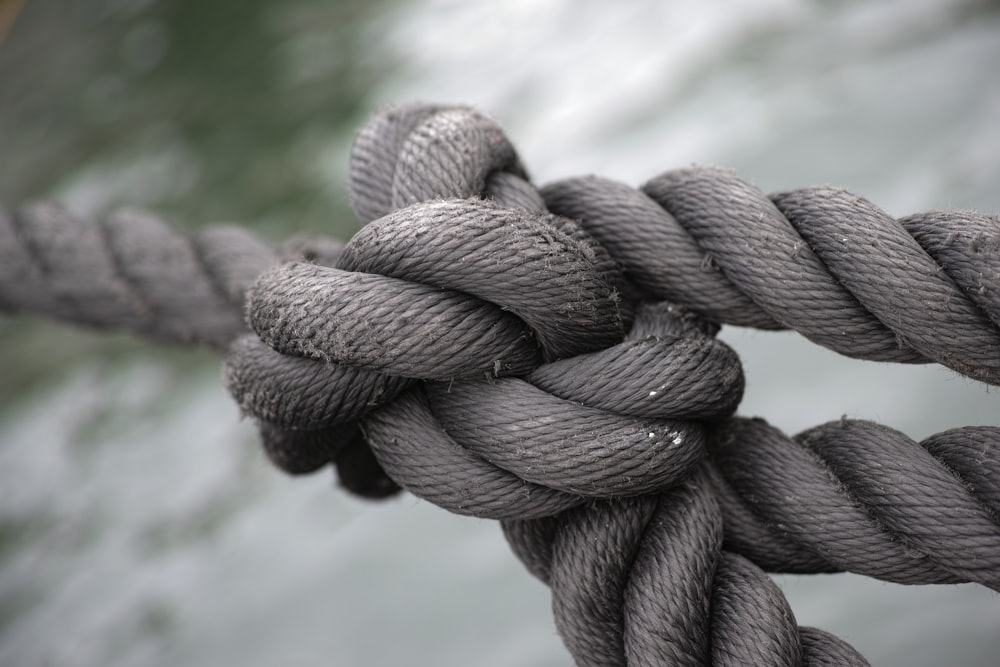 black rope in close up photography