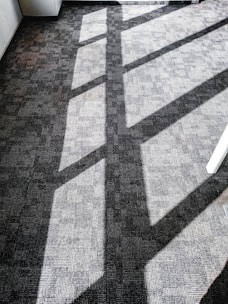 gray and black area rug