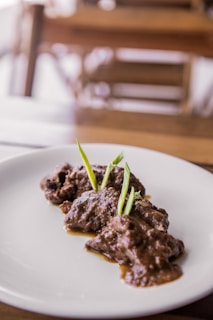 cooked food on white ceramic plate