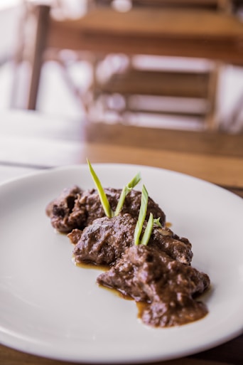 cooked food on white ceramic plate