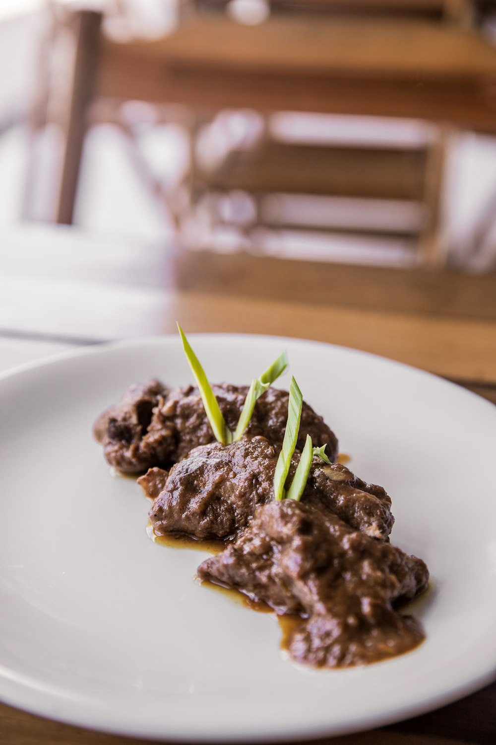 cooked food on white ceramic plate