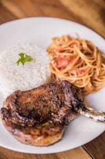 cooked food on white ceramic plate