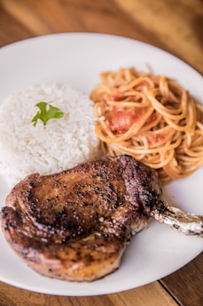 cooked food on white ceramic plate
