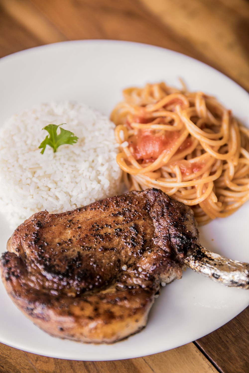 cooked food on white ceramic plate