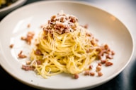 pasta on white ceramic plate