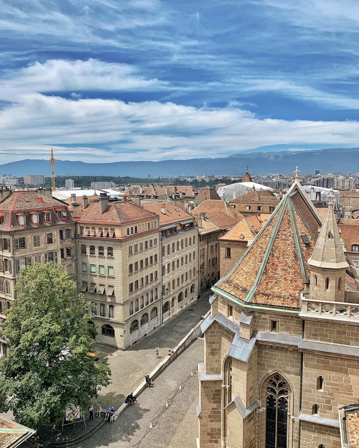 Geneva old town rooftops