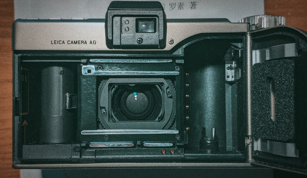black and gray canon camera