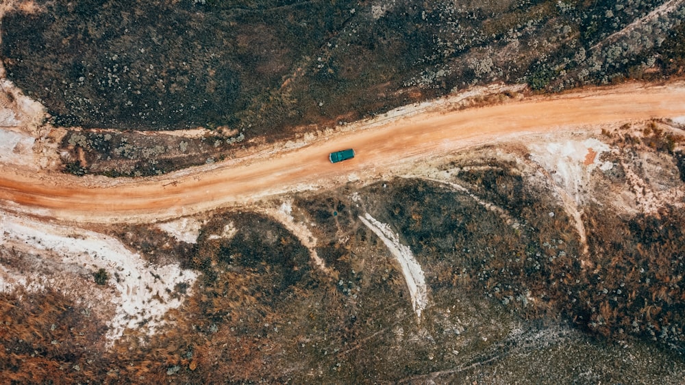 aerial view of white and brown beach