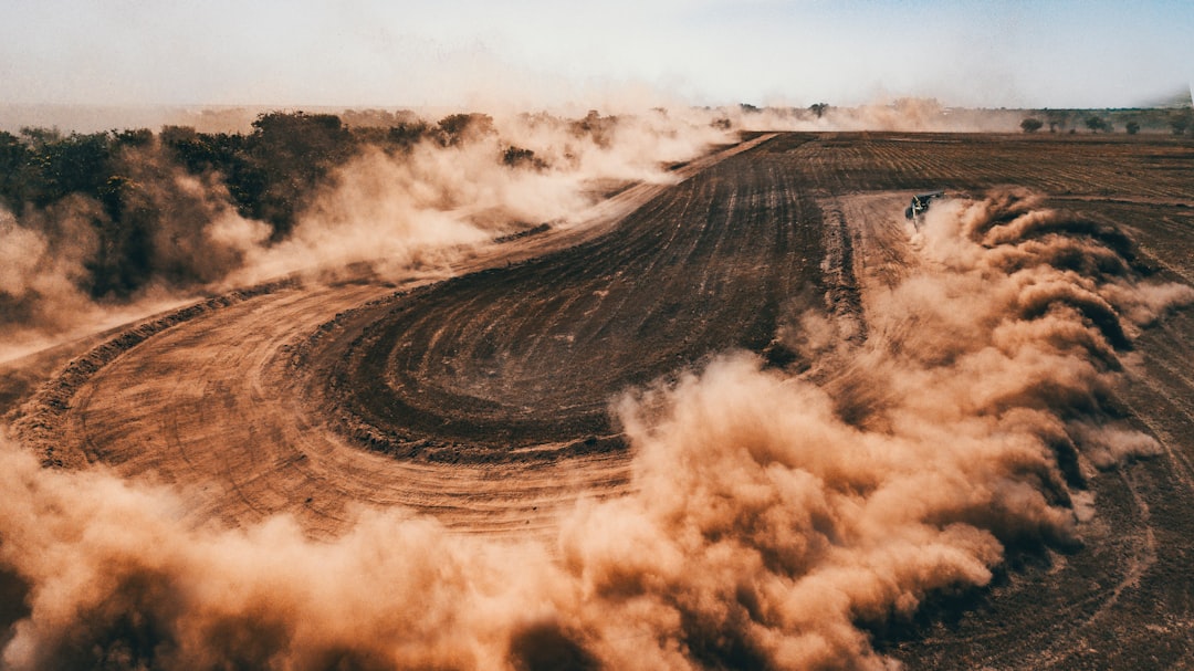 Utv in a dusty corner