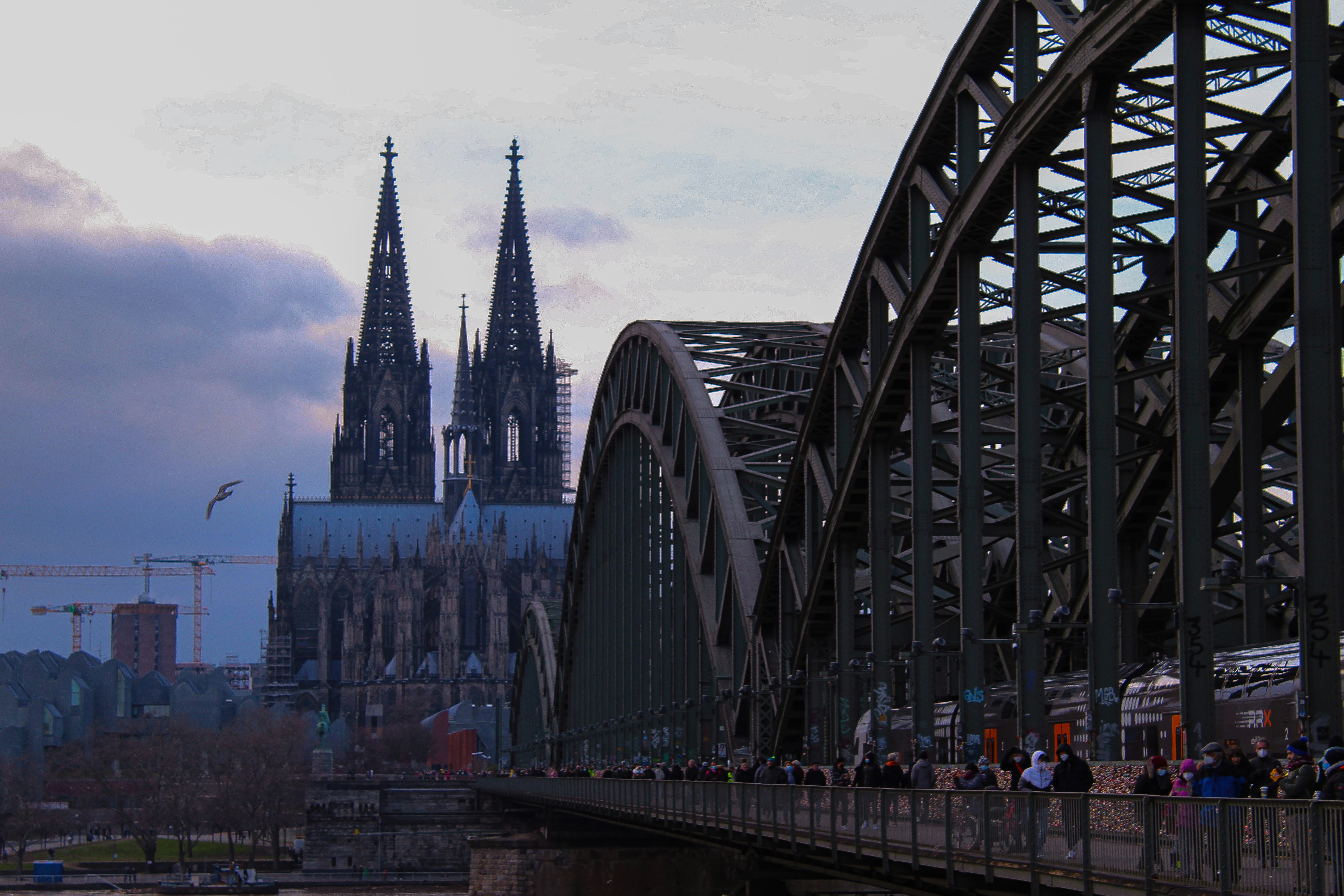The beautiful Cologne Cathedral and Cologne Bridge