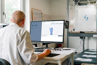 man in white dress shirt sitting in front of computer