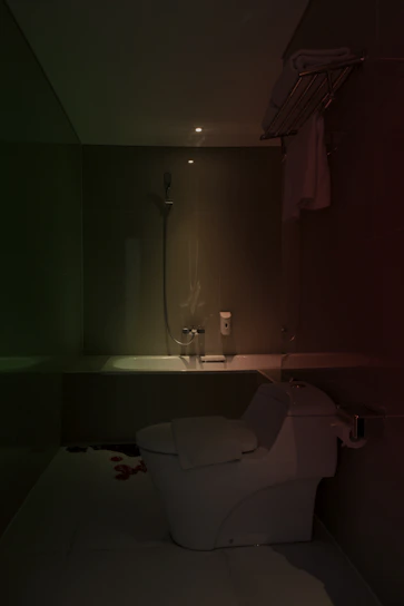 Spacious bathroom with clean fixtures and modern amenities.