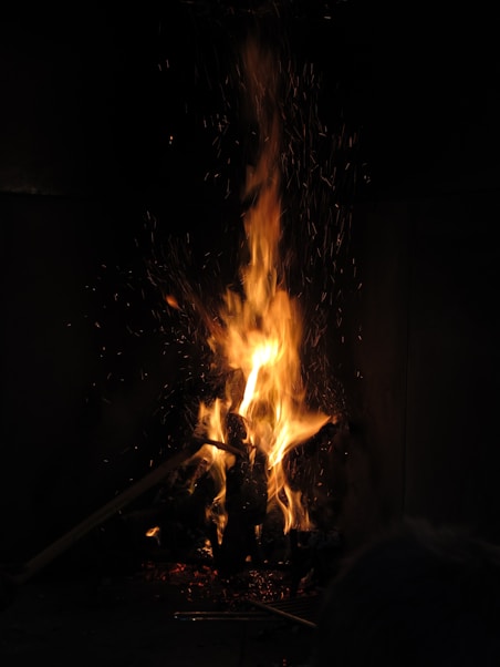 fire on fire during night time