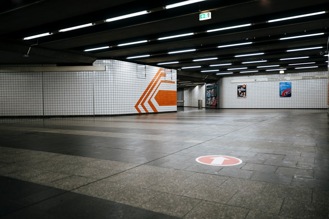 white and orange tiled floor
