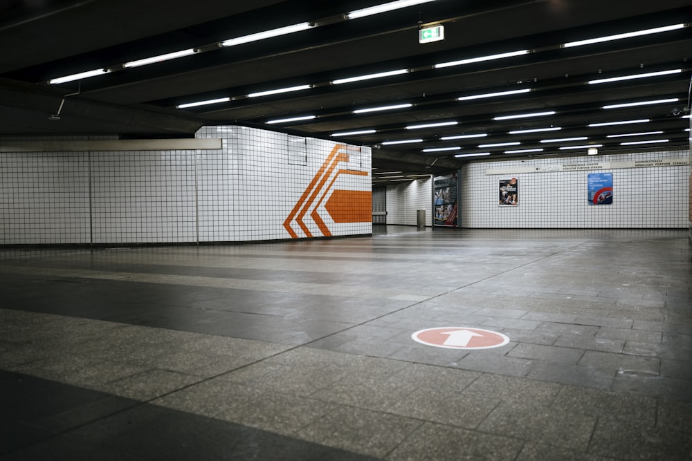 white and orange tiled floor