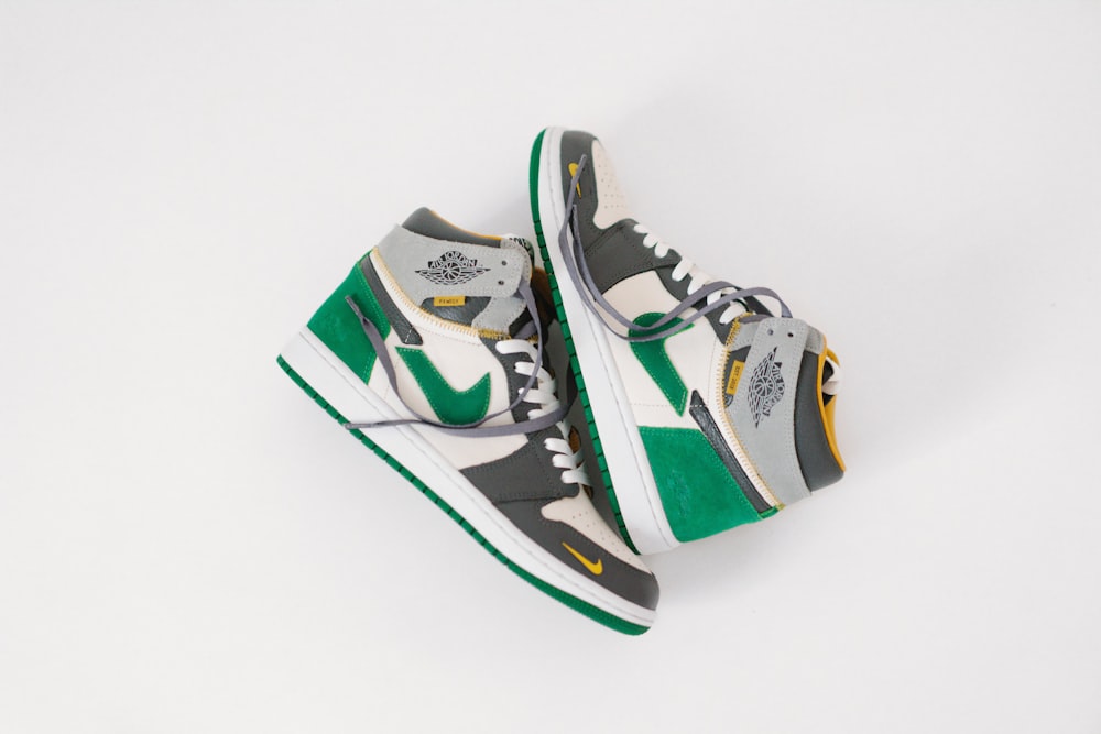 green white and black nike air jordan 1 s