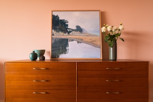 Elegant bedroom dresser made of high-quality wood.