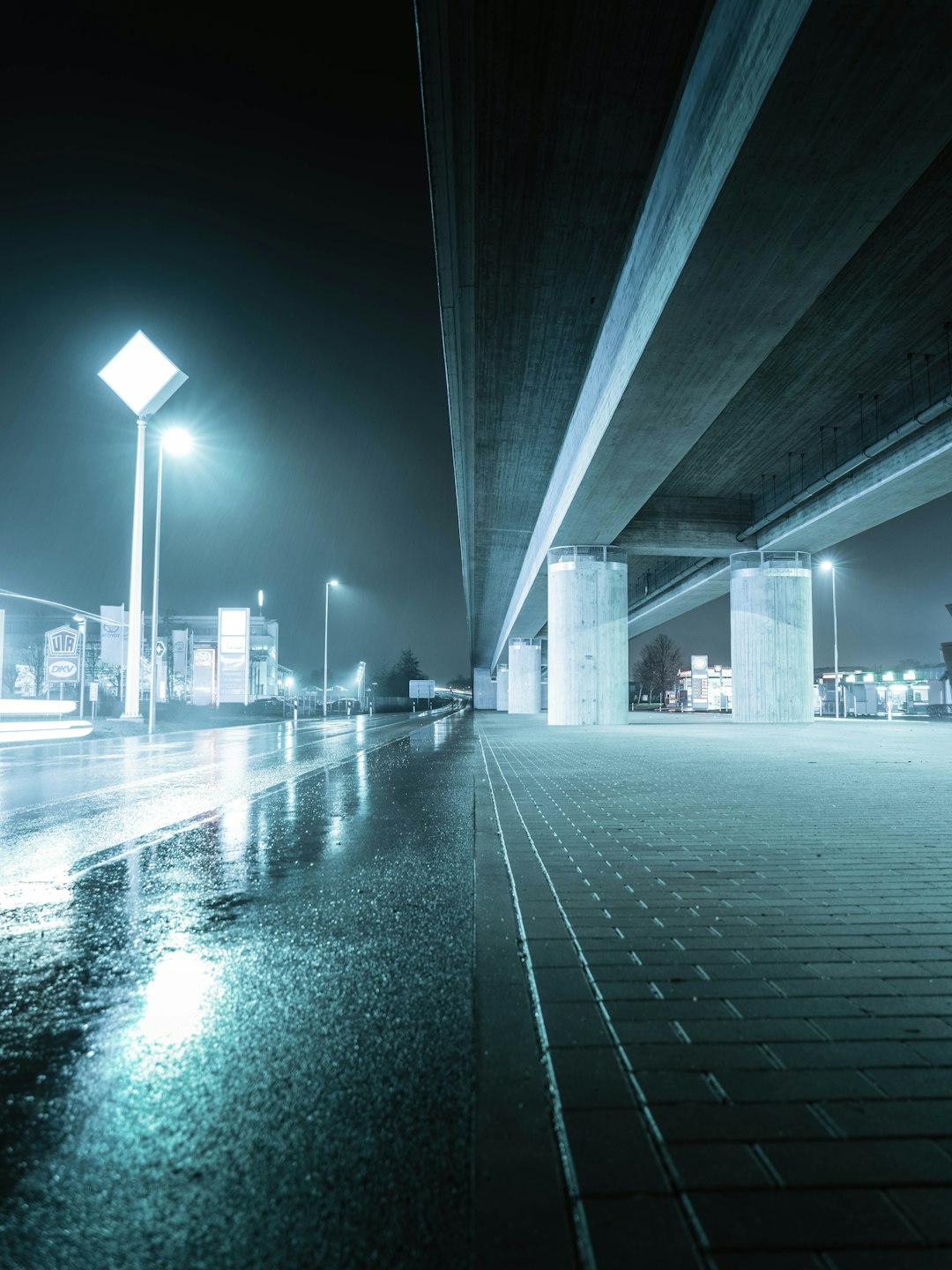 grayscale photo of a city with a bridge