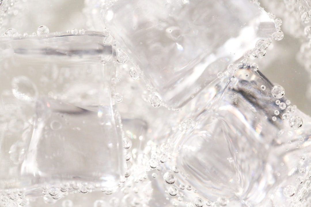 up close shot of ice cubes