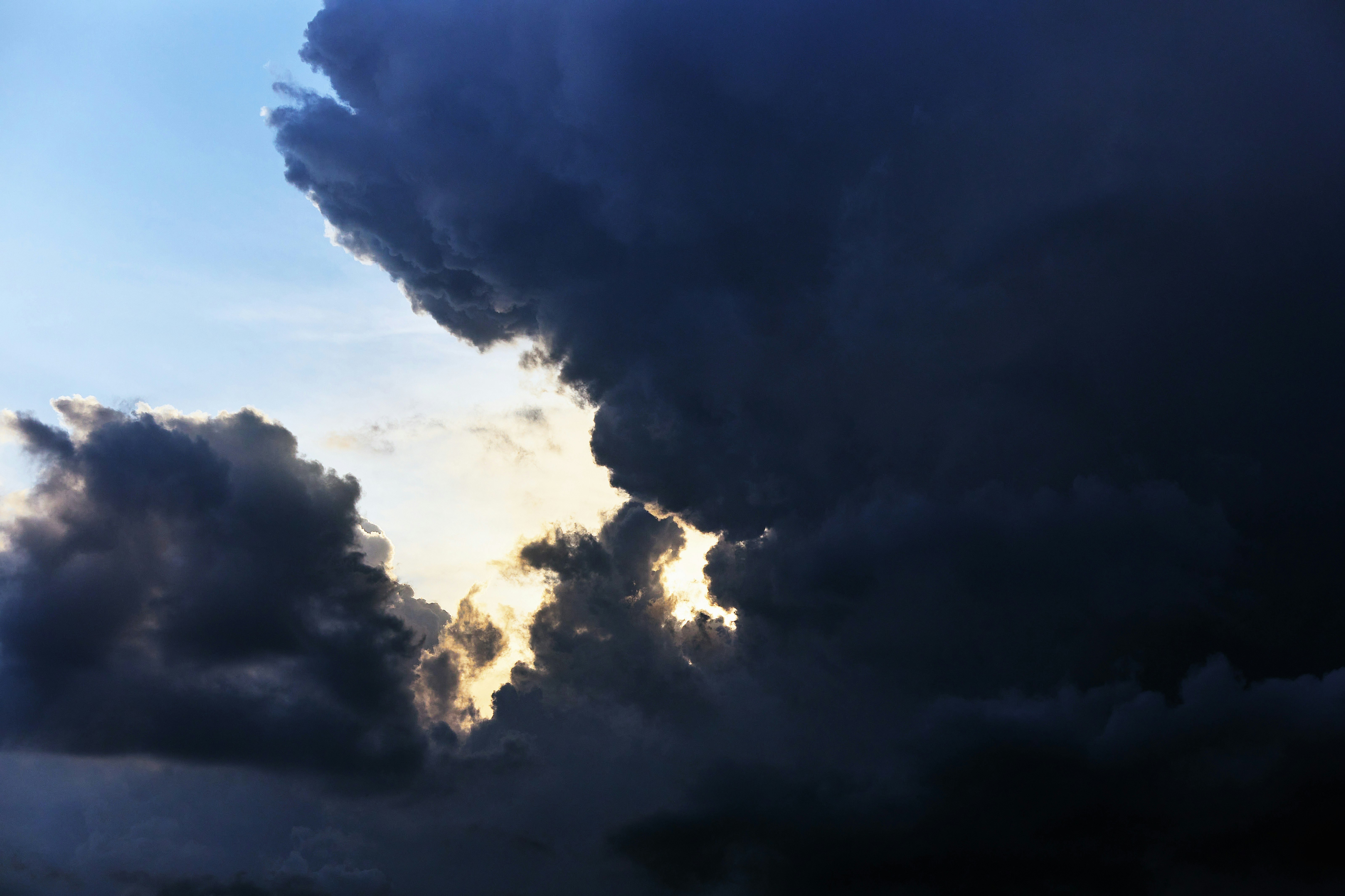 white clouds and blue sky