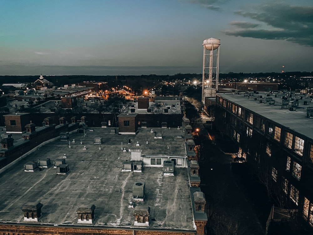 high rise buildings during night time