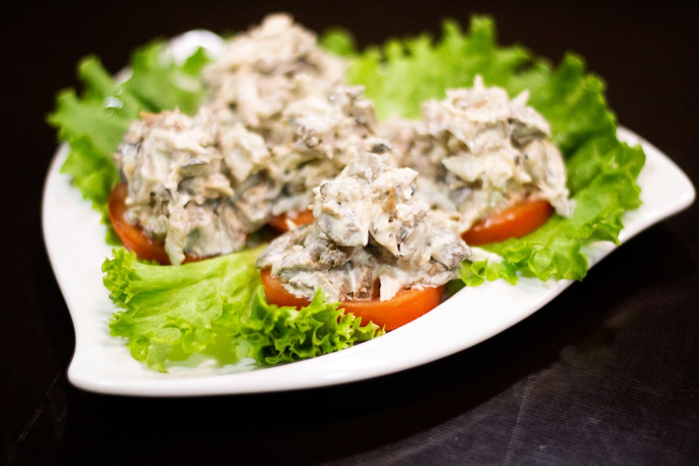 vegetable salad on white ceramic plate