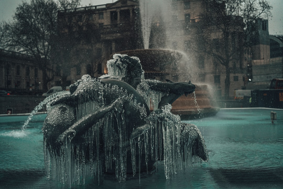 water fountain in front of building