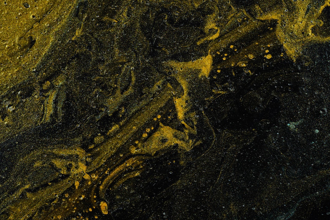 black and yellow abstract painting