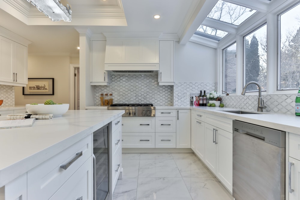 white wooden kitchen cabinet with sink