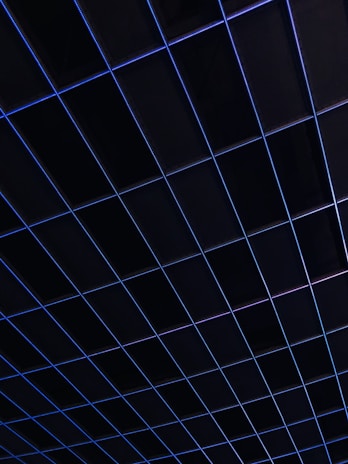 Subtle industrial pattern with navy blue and white lines evoking strength and reliability.