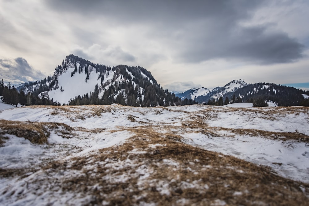 snow covered mountain during daytime