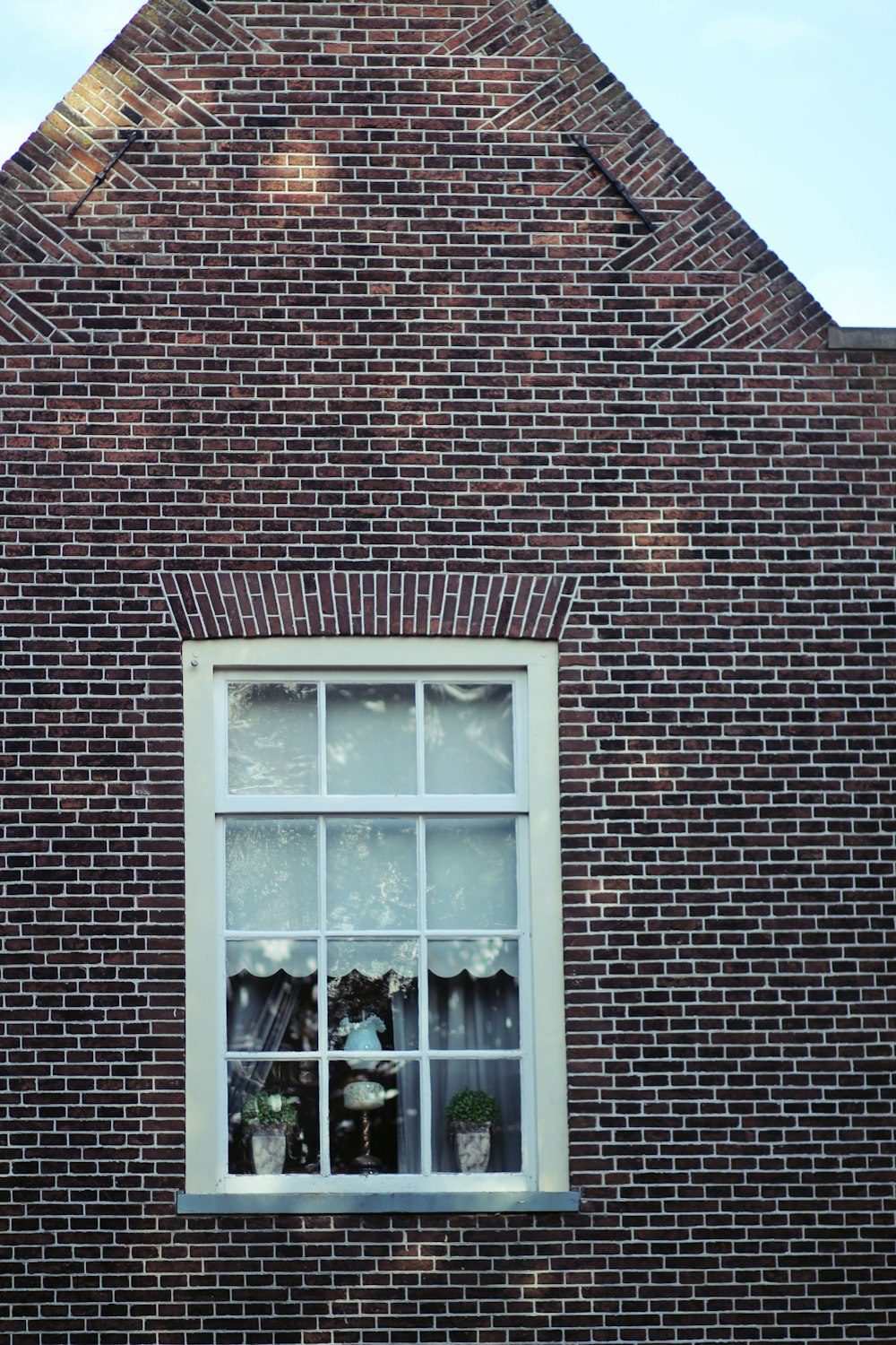 white wooden framed glass window